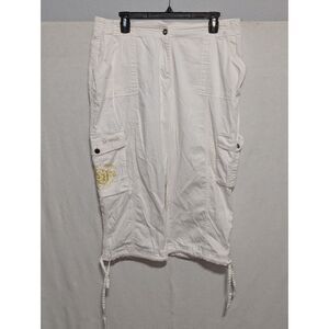 Y2K G-Unit Cargo Capris w/ Drawstrings White Women's Size 16